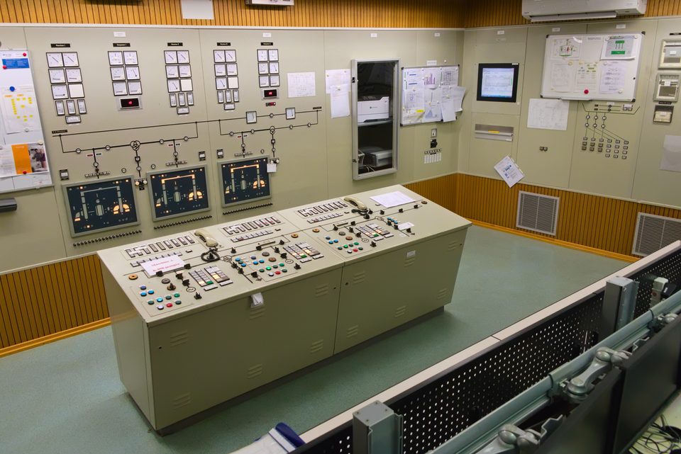 A pumped-storage power station control room.