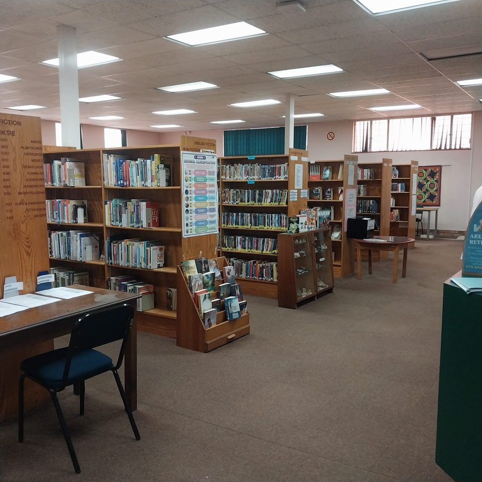 Book stacks at Weltevreden Park Library, South Africa.